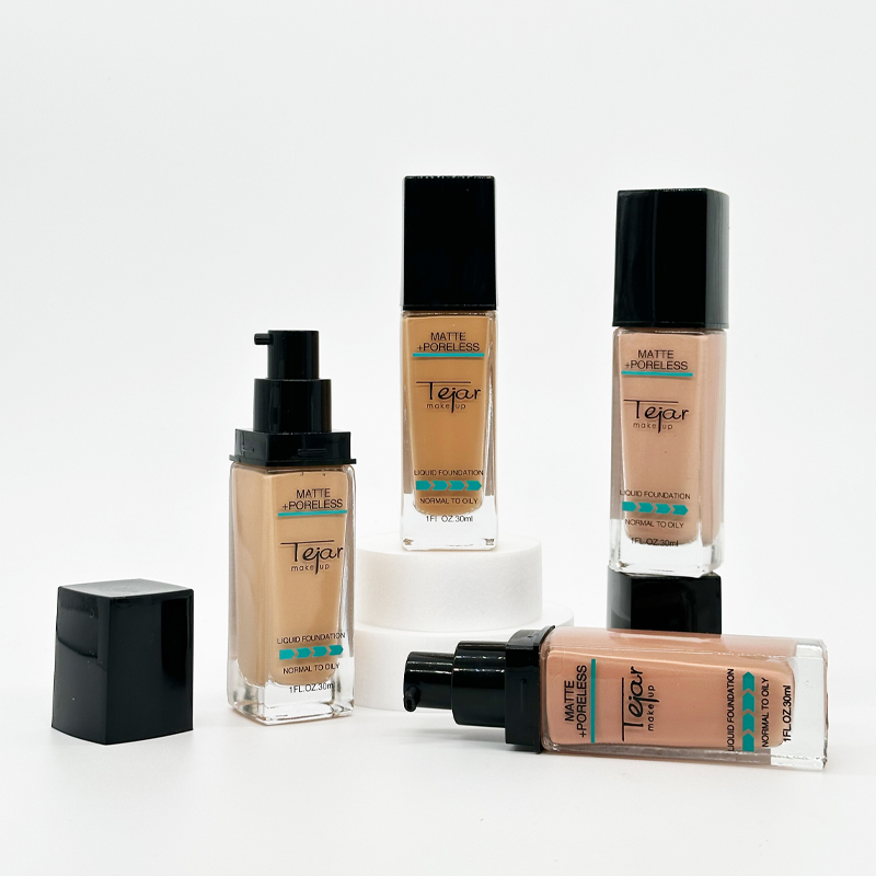 Maquillaje Fluido Matte, Envase de Vidrio - CAJA EXHIBIDORA