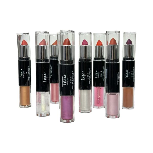 Lapiz labial + brillo con aplicador matte - Pack de 3