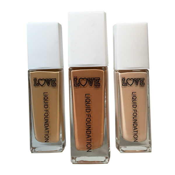 Maquillaje fluido con envase de vidrio y válvula