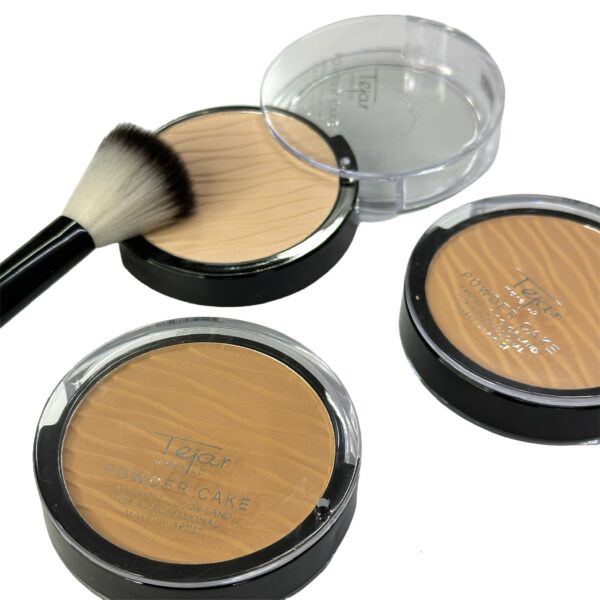Polvo compacto con espejo y cisne