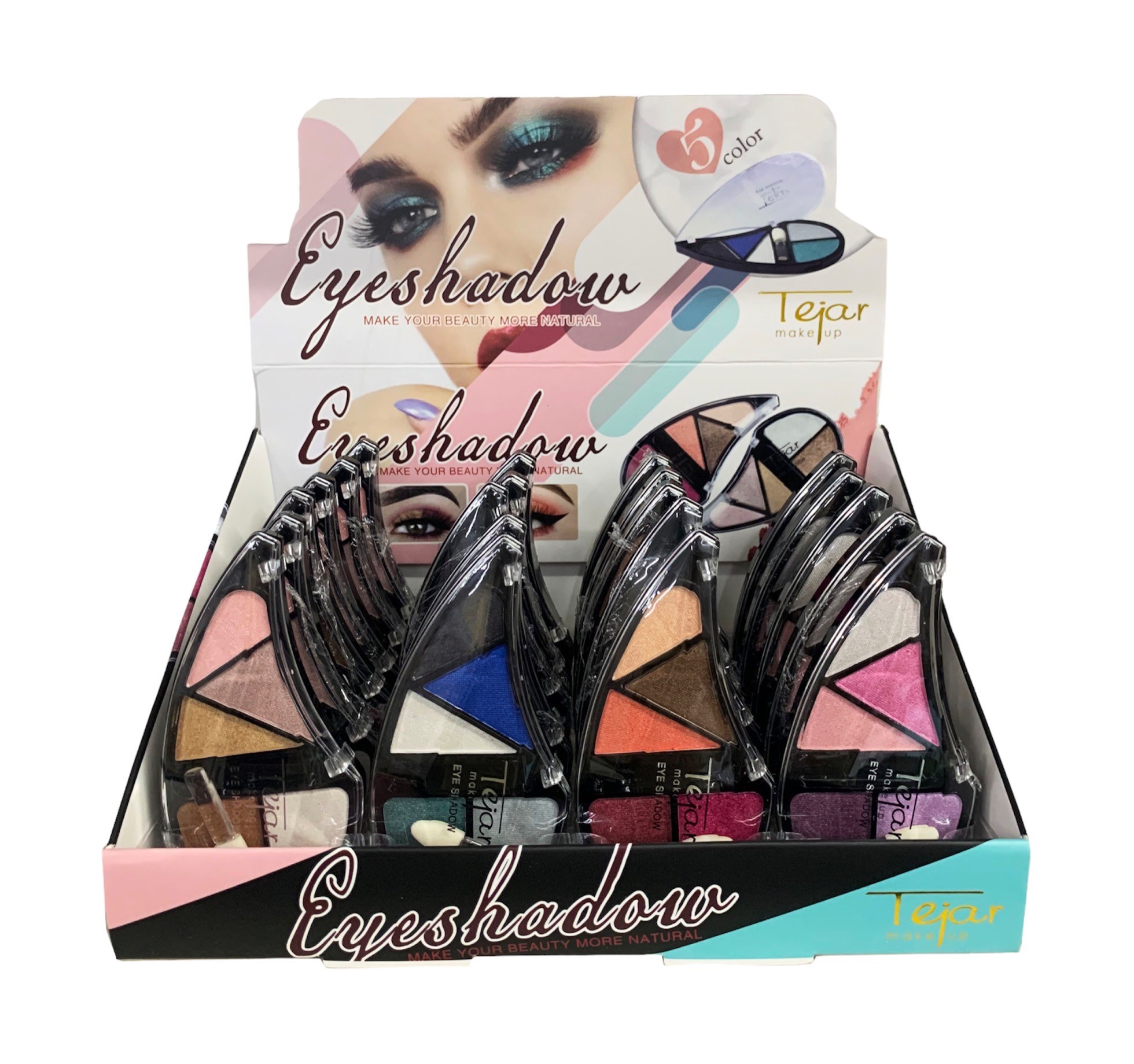 SOMBRA PARA OJOS POR 5 COLORES - CAJA EXHIBIDORA